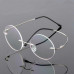 Rimless Titanium Alloy Eyeglass Frames Retro Round Optical Spectacles Rx K