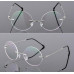 Rimless Titanium Alloy Eyeglass Frames Retro Round Optical Spectacles Rx K