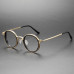 Titanium Eyeglass Frame Retro Round Glasses Exchange Lens 51mm Women Men Eyewear