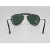 3436B Black Frame Green Glass Lens Outdoorsman Style Aviator Sunglasses 61mm