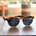 Vintage Men Black Polarized sunglasses Johnny Depp Bamboo brown acetate glasses