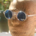 Men's round Blue sunglasses Johnny Depp crystal glasses round blue sunglasses