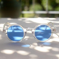 Men's round Blue sunglasses Johnny Depp crystal glasses round blue sunglasses