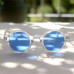 Men's round Blue sunglasses Johnny Depp crystal glasses round blue sunglasses