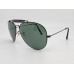 3436B Black Frame Green Glass Lens Outdoorsman Style Aviator Sunglasses 61mm