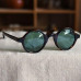 Round Johnny Depp sunglasses arts mens tortoise acetate frame green loop lens 