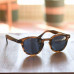 Vintage Men Black Polarized sunglasses Johnny Depp Bamboo brown acetate glasses