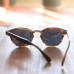 Vintage Men Black Polarized sunglasses Johnny Depp Bamboo brown acetate glasses