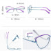 Cat Eye Metal Nearsighted Glasses Blue Light Blocking Purple Myopia Glasses U