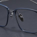 Mens 54mm Titanium Nearsighted Glasses Blue Rectangle Oversized Myopia Glasses U