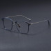 Mens 54mm Titanium Nearsighted Glasses Blue Rectangle Oversized Myopia Glasses U