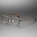 Womens Mens 49mm Titanium Nearsighted Glasses Rectangle Brown Myopia Glasses U