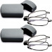 2 Pairs Folding Reading Glasses anti Blue Light Pocket Eyeglasses  w/ Cases US