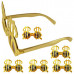 6pcs Gold Dollar Sign Sunglasses Funny Party Eyewear for Cosplay Costume Props