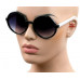 Oversized Round Large Retro Sunglasses Gradient Black/Frame White/Temples OT488